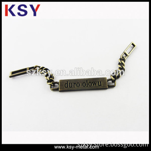 Garment and handbag metal label for wholesale